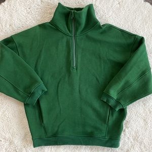 ❤️ Lululemon Thick Fleece Half Zip Oversized Funnel Neck Everglade Green XS/S